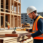 ** Construction site, busy, focus on a person confidently solving a problem, practical experience in action.

**