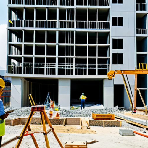 Home 10 건축산업분야에서의 연구 프로젝트 기획 - Modern Construction Site with BIM Technology**
"A bustling construction site in Bangkok, Thailand, ...
