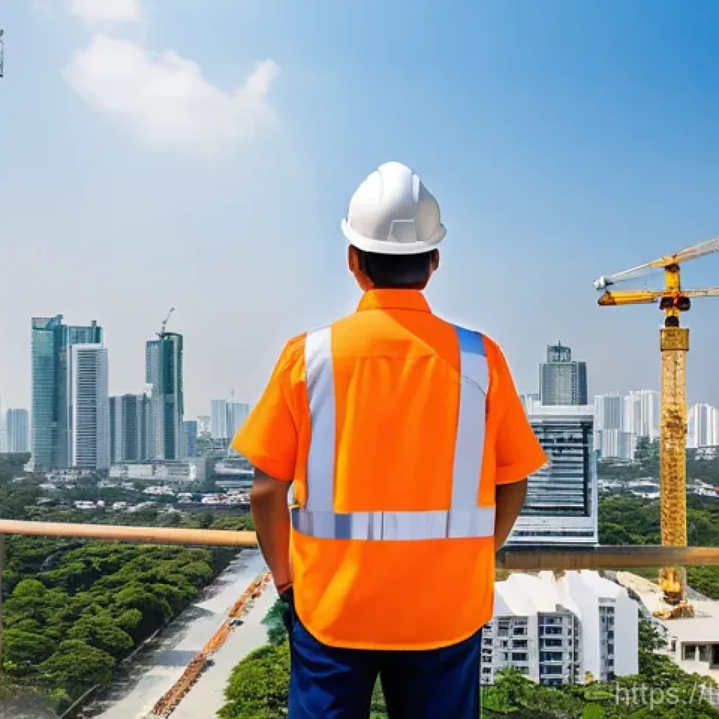 건축산업기사와 건축물 안전 점검 기준 - **Structural Engineer's Precision at a Modern Thai High-Rise Construction Site**
A highly skille...