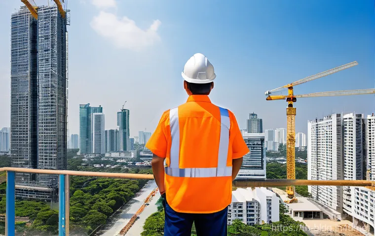 건축산업기사와 건축물 안전 점검 기준 - **Structural Engineer's Precision at a Modern Thai High-Rise Construction Site**
A highly skille...