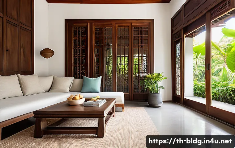 건축산업기사와 건축물 리노베이션 사례 - "A charming, traditional Thai house interior that has been thoughtfully renovated to blend historica...