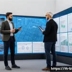 Home 19 건축산업분야에서의 설계 시공 유지의 통합적 접근 - **Prompt 1: Collaborative BIM Design Session**
A diverse team of 5-6 construction professionals,...